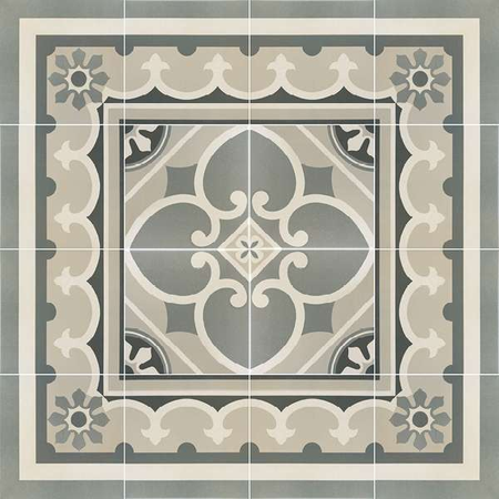 CAPRICE - CHATELET BORDURE - Carrelage 20x20 cm aspect carreaux de ciment gris