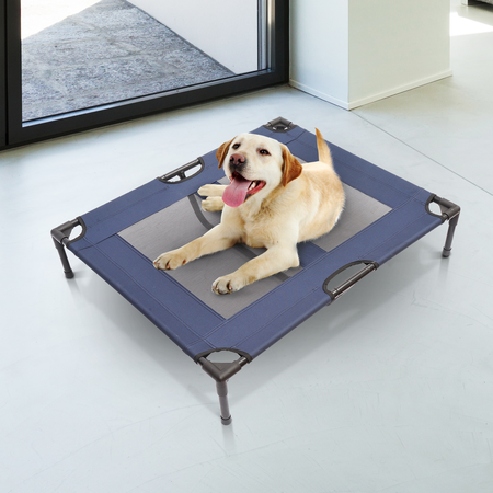 Lit pour chien chat XXL 92 x 76 x 18 cm bleu marine