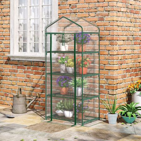 Serre de jardin balcon 4 étagères acier PVC transparent