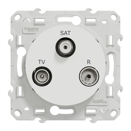 Prise TV / FM / SAT ODACE 1 entrée blanc à vis - SCHNEIDER ELECTRIC - S520461