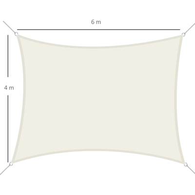 Voile d'ombrage rectangulaire 6L x 4l m