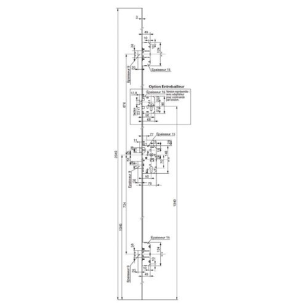 Serrure à larder TRILOCK Série 5000 3 points SPN1 têtière 18mm A2P* - VACHETTE - 18419000