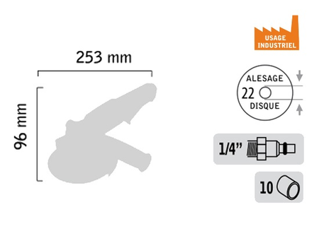 Meuleuse d'angle pneumatique 125mm - GENERAL PNEUMATIC - GP3655