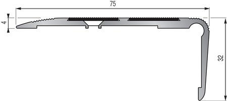 Nez de marche 6T 75x32mm percé L 3m - DINAC - 664110