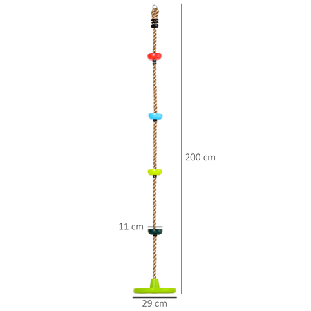 Corde d'escalade enfant avec siège de balançoire rond 2 m