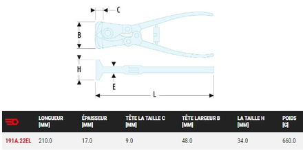 Pince coupante frontale 210mm - FACOM - 191A.22EL