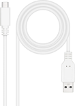 Câble Nanocable USB-A/C 2.0 M/M 50cm (Blanc)