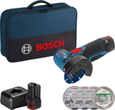 Meuleuse d’angle 12V GWS 12V-76 Professional + 2 batteries 2Ah + chargeur + sac à outil soft bag - BOSCH - 06019F200C