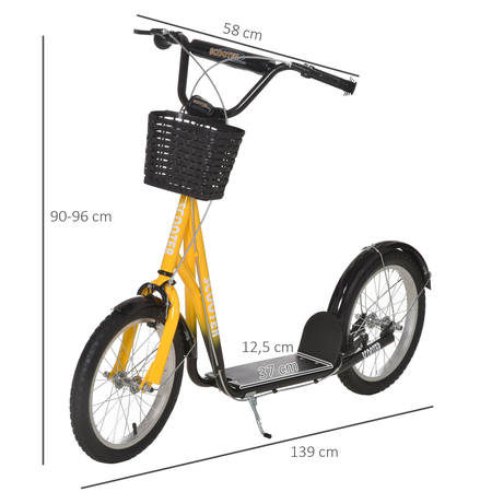 Trottinette patinette enfant grandes roues châssis métal freins