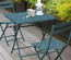 Table de jardin carrée Greensboro 70 x 70 cm Bleu Canard - Hespéride