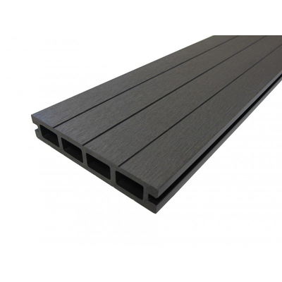 PACK 1 m²  lame de terrasse composite Qualita ACCESSOIRES 3600 mm - Coloris - Gris carbone, Epaisseur - 25mm, Largeur - 14 cm, Longueur - 360 cm, Surface couverte en m² - 1