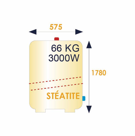 Chauffe-eau stéatite vertical stable STEATIS 300L - THERMOR - 282101