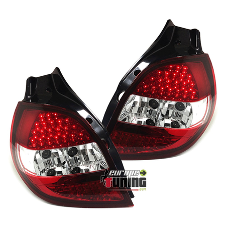 FEUX ROUGE CRISTAL A LED RENAULT CLIO III PHASE I DE 2005 A 2009 (13755)