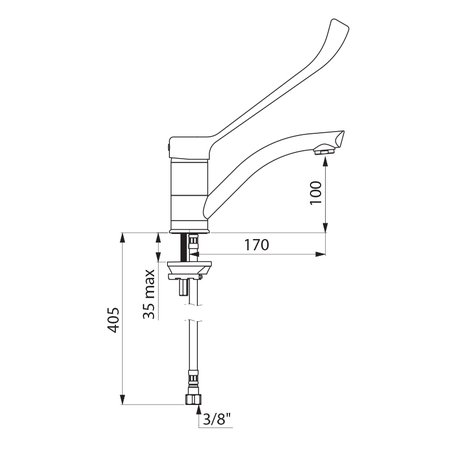 Mitigeur de lavabo mécanique monotrou avec bec orientable - DELABIE - 2522L