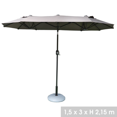 Parasol double 3x1,5xH2,17m gris anthracite - 153106