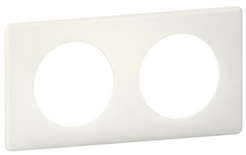 Plaque CELIANE poudrée 2 postes L161mm craie - LEGRAND - 066702