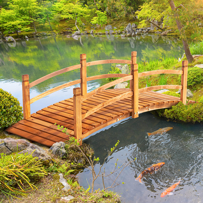 Pont de jardin passerelle bois de sapin pré-huilé