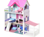Maison de poupée en bois multi-équipements 3 niveaux escalier terrasses