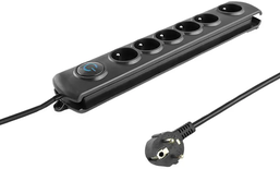 Multiprise 6 prises + Interrupteur 3m (Noir)