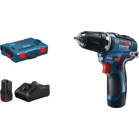 Perceuse-visseuse 12V GSR 12V-35 professional  + 2 batteries 3Ah + chargeur + coffret L-BOXX - BOSCH - 06019H8002