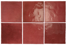 ARTISAN BURGUNDY - Faience 13,2x13,2 cm aspect zellige brillant rouge Taille 13.2 x 40 cm