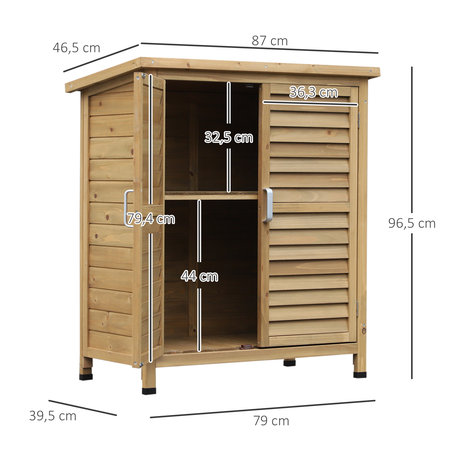 Armoire de jardin sur pied portes persiennes bois sapin autoclave vert