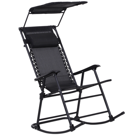 Fauteuil à bascule pliable de jardin noir