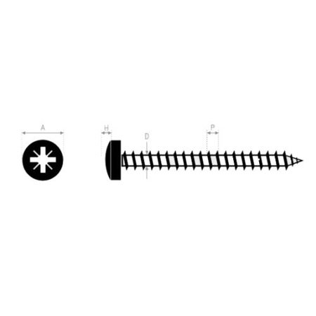 Vis à tôle tête cylindrique large acier zingué blanc DIN 7981 3,5X9,5 boîte de 500 - ULTIMA - AFB7981AZ3595