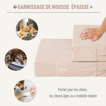 Escalier coussin 2 en 1 pour chien animaux déhoussable revêtement synthétique