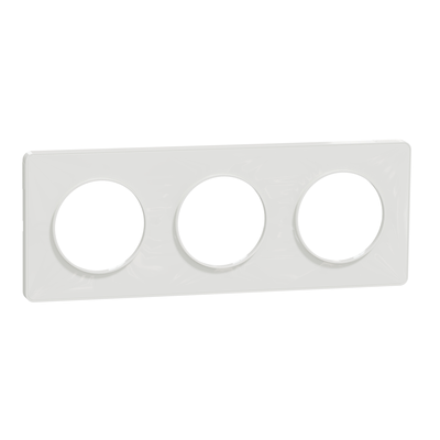 Plaque ODACE Touch blanc 3 postes horizontal/vertical entraxe 71mm - SCHNEIDER ELECTRIC - S520806