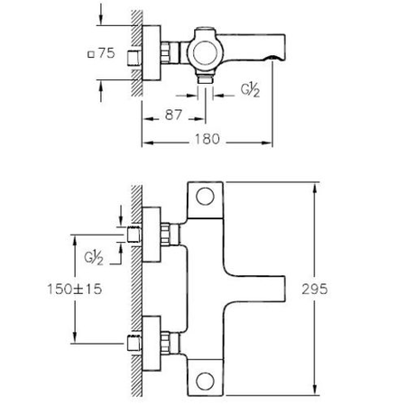 Mitigeur bain-douche thermostatique AQUAHEAT design rond C3 - VITRA - A47157EKM