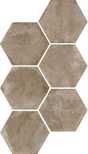 URBAN HEXA MELANGE NUT - Carrelage 29,2 x 25,4 cm Patchwork Hexagonal aspect Béton Taupe Taille 29,2 x 25,4 cm