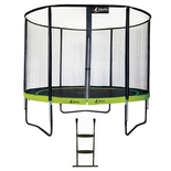 Kangui - Trampoline de jardin rond 305 cm + filet de sécurité + échelle | PUNCHI Vert 300