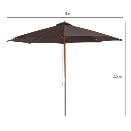 Parasol rond grande taille chocolat