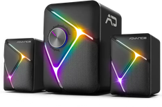 Enceintes 2.1 sans fil Advance SoundPhonic RGB (Noir)