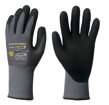 Gant tricoté EUROLITE 15N600 enduit nitrile gris/noir T9 - COVERGUARD - 1NIHG09