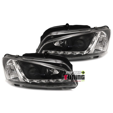 PHARES FEUX AVANTS DEVIL EYES LED NOIRS PEUGEOT 106 PHASE 2 (02276)