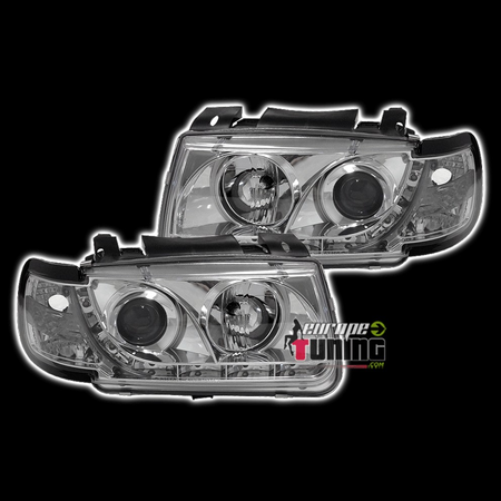 PHARES FEUX AVANTS DEVIL EYES CHROM VOLKSWAGEN VW POLO 6N (00993)