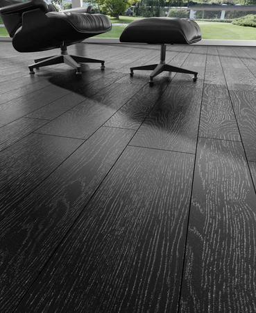 ARHUS NEGRO - Carrelage 14.4x89.3 cm aspect bois noir intense