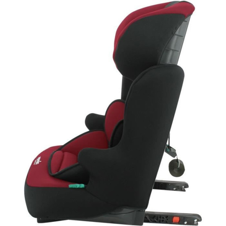 Siege Auto  isofix NANIA RACE I FIX 76-140 cm R129 ‚Äìde 3 a 10 ans ‚Äì Tetiere réglable - Base inclinable - Rouge -Fabrication