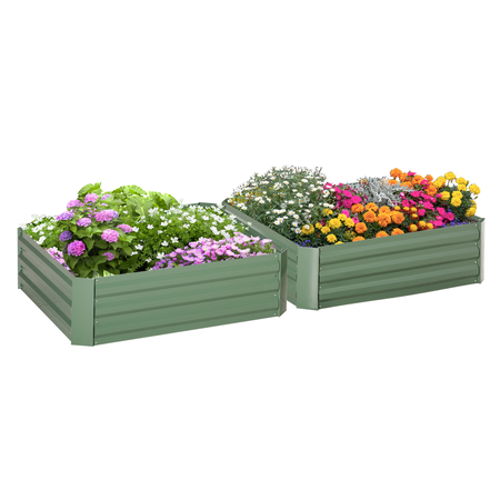 Lot de 2 carrés potager tôle d'acier ondulée