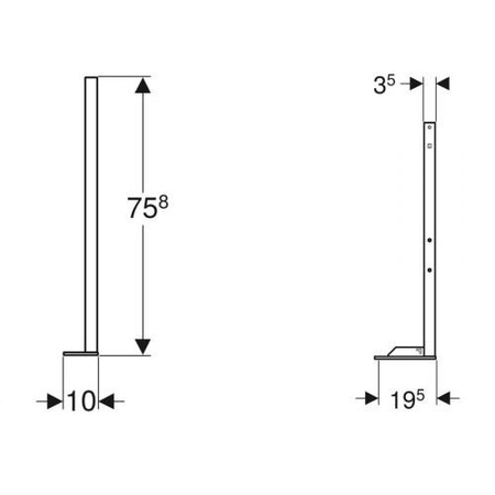 Jeu de pieds autoportants pour bâti-supports DUOFIX - GEBERIT - 111.849.00.2