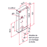 Serrure de portail battant série GE à pêne réglable droite - TIRARD - GE192101