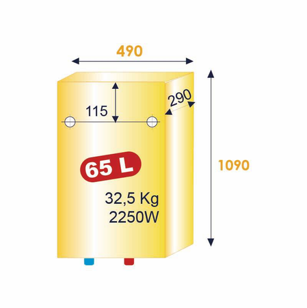 Chauffe-eau plat multi-positions MALICIO 3 stéatite connecté 65L - THERMOR - 231064