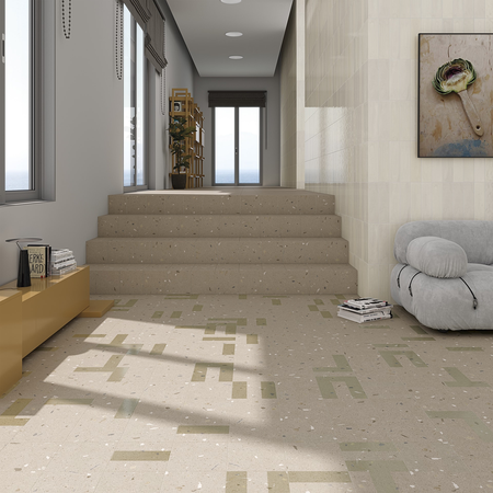 Croccante Eclair Avellana - Carrelage Patchwork aspect terrazzo 20x20 cm