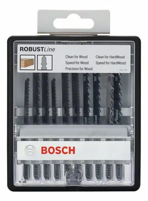 Kit de 10 lames de scie sauteuse Wood Expert, Robust line - BOSCH - 2607010540