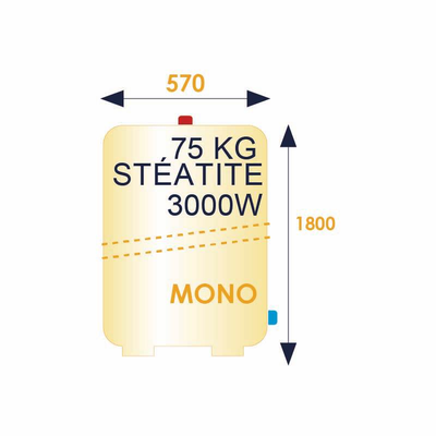 Chauffe-eau électrique vertical stable Stéatite monophasé 300 L - CHAFFOTEAUX - 3000601