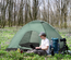 Tente de camping 2 personnes fibre verre polyester noir vert