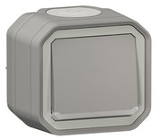 Interrupteur ou va-et-vient PLEXO 10AX 250V étanche complet saillie gris avec voyant - LEGRAND - 069712L