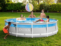 Piscine tubulaire Prism Frame Clearview ronde 4,27 x 1,07 m - Intex
